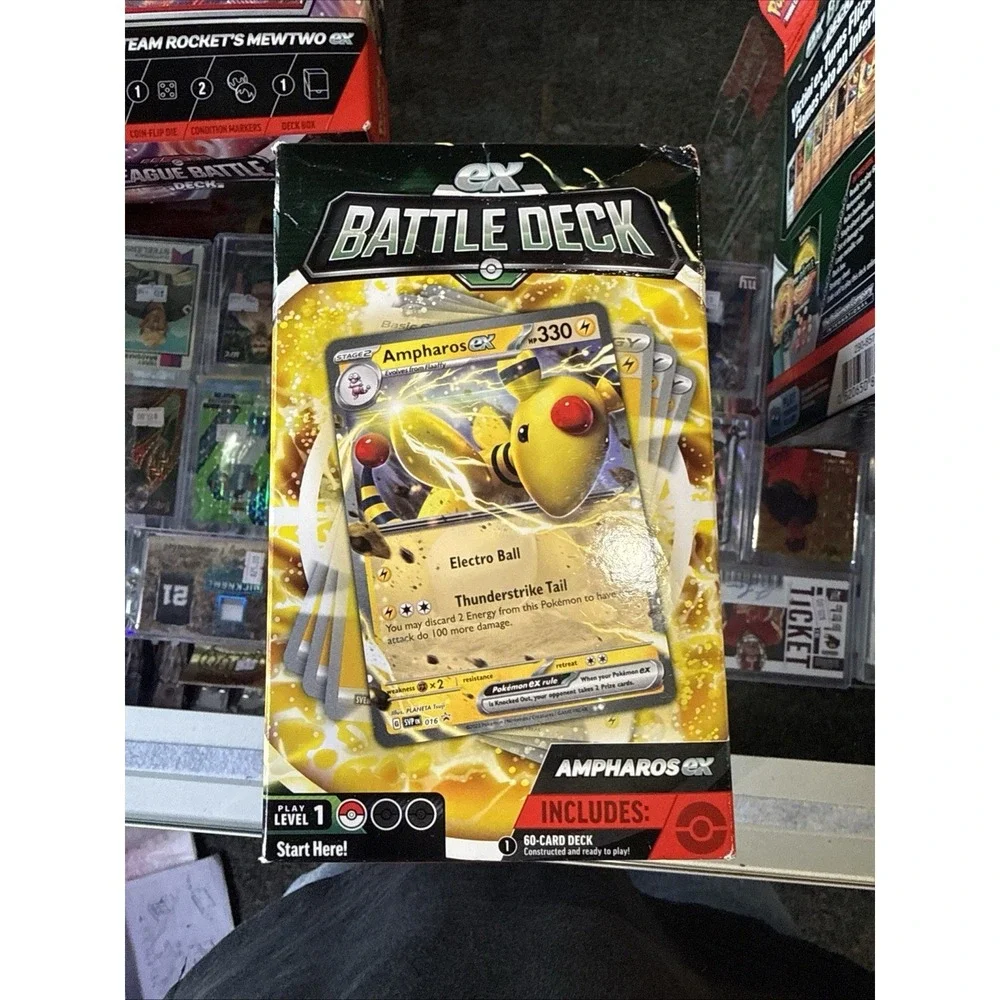 2023 EX BATTLE DECK POKÉMON TCG AMPHAROS EX PLAY LEVEL 1